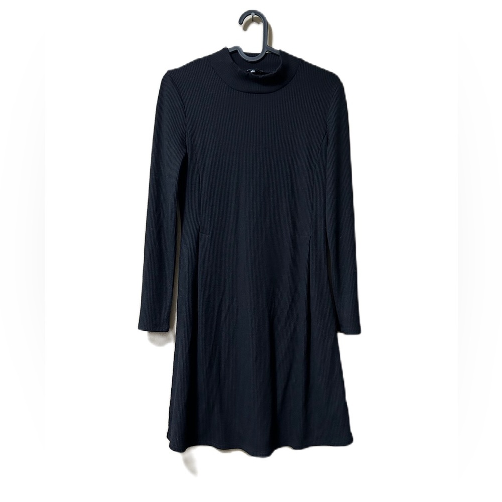 Madewell Women's Mock Neck Dress XS Long Sleeve Ribbed Stretch LBD Classic